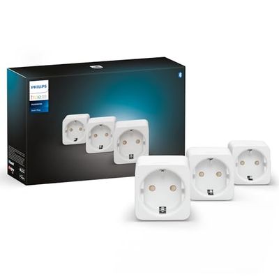 Philips Hue - Enchufe Inteligente, Compatible con Amazon Alexa (Echo, Echo Dot), blanco - Pack x3 Enchufes Inteligentes