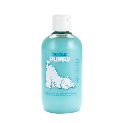 BURBUR - Puppy, Shampooing Végan pour Chiots | 400 ML | Shampooing Végan pour Chiens et Chats | Shampooing pour Chiots | Toutes Les Races | Hydratant et Vitalisant | avec Aloe Vera et Avoine