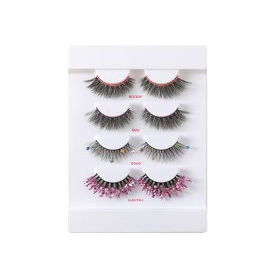 Profusion Cosmetics It's a Vibe Lash Fest 4-pair Lash Set, Elevate Your Festival Glam with Faux Mink lashes, Thin, light-weight Design, Quick-dry adhesive, Comfortable Feathery for any Eye Shape