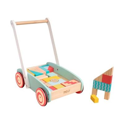 Owl & Fox Trotteur bébé en bois Montessori, activité de poussée traditionnelle et jouet de développement précoce, bois FSC, 12 mois et plus, trotteur pour garçon et fille, chariot de marche pour bébé