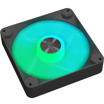 APNX 140mm ARGB PWM Lüfter, 10cm, Svart, 12V, 4.8W, 1300rpm, 86.9 CFM, 1 decibel, Datorskruv, Stationär dator