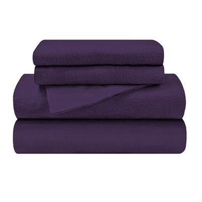 Superior bomull flanell massivt lakanset Modern 33x15.2x25.4 cm Lila