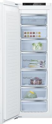 Bosch - Congelador Integrable, 56 cm, Serie 6, NoFrost, Cajón BigBox, Silencioso, Blanco, GIN81ACE0