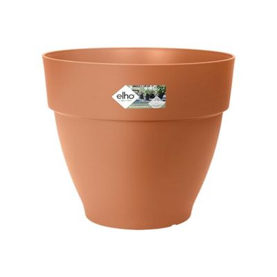 Elho Vibia Campana Round 20 - Macetero por Exterior - Ø 19.5 x H 16.8 cm - Marrón/Terra