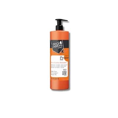 Real Natura - Crème de Peignage Pro-Boucles Définies - Hydratation Intense - Anti-Frisottis - Ingrédients Naturels - Format Économique - 1000ml