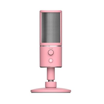 Razer Seiren X - Streaming USB Condenser Microphone (Compact with Damper, Supercardioid Recording Pattern, No Latency, Mute Button, Headphone Jack) Quartz