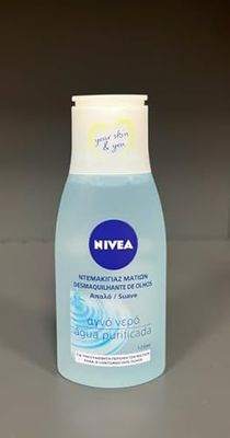 NIVEA Extra Gentle Eye Make-Up Remover (Pack of 3 x 125ml), Hydrating Eye Make-up Remover, Removes Mascara, Gentle Make-Up Remover with Vitamin C and Hyaluronic Acid