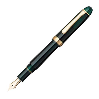 PLATINUM PNB15000-41F Penna stilografica giapponese 3776 Century Gold Trim Laurel Green F/Verde/0,28-0,34 mm/realizzata a mano/pennino in oro 14 ct, con scatola regalo/penna stilografica