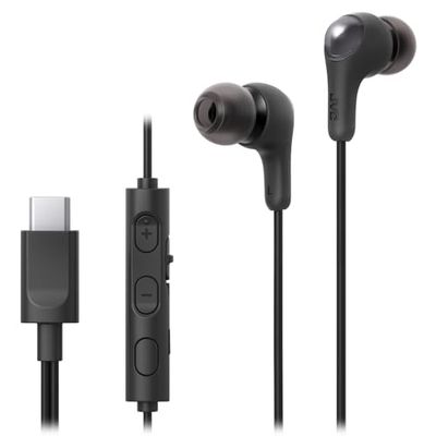 JVC HA-FR9UC-B, Auricolari USB-C™ Gumy Connect con telecomando con pulsanti facili da premere e microfono on/off, Nero