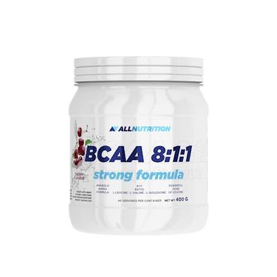 ALLNUTRITION BCAA 8:1:1 Strong Formula Branched Chain Amino Acids BCAA in 8:1:1 Ratio - Essential Amino acids - BCAA Amino acids BCAA Powder - 400g, Cherry