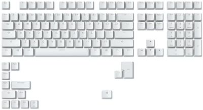 Glorious Gaming 123x ABS Doubleshot V2-tangenter (amerikansk layout) – dubbelgjuten design, bleknar aldrig, RGB-vänlig med tydliga symboler, passar alla MX-brytare, amerikansk layout – Vit