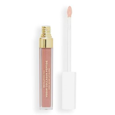 Revolution Pro Lucidalabbra Ad Alto Gloss Vegan Collagen Peptide - Cashmere: Nutre, Volumizza e Idrata le Labbra con Acido Ialuronico e Vitamina E