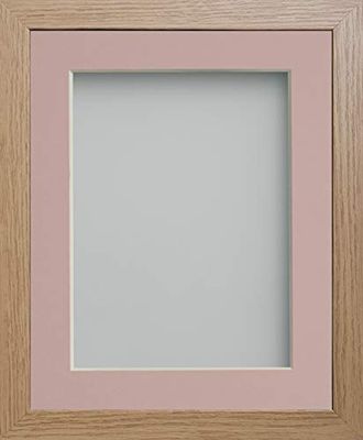 Frame Company Allington Beech Photo Frame with Pink Mount, 10x8 for 6x4 inch, fitted with perspex