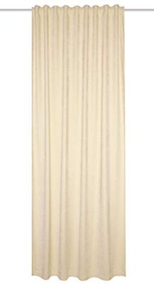 HOMEbasics Thermochenille Wolly 085425-0201 Thermal Curtain with Combination Band Cream 265 x 135 cm