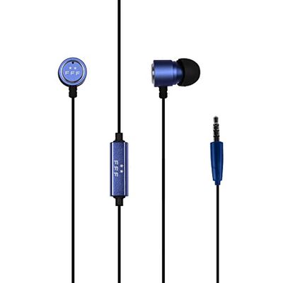 Konix FFF Cuffie in-ear cablate per smartphone e tablet - Microfono incorporato - Cavo da 1,2 m - Blu