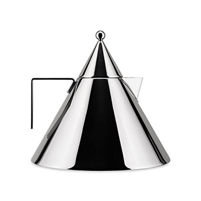 Alessi Il Conico 90017 Hervidor de Diseño con Mango, Acero Inoxidable, Plateado, 2 litros