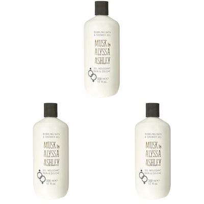 Alyssa Ashley Musk Bubbling Bath & Gel De Ducha 500 ml (Paquete de 3)