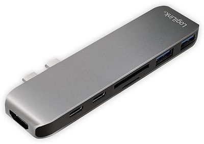 LogiLink UA0302 hub de interfaz USB 3.0 (3.1 Gen 1) Type-C 5000 Mbit/s Aluminio, Negro - Concentrador (USB 3.0 (3.1 Gen 1) Type-C, HDMI,Thunderbolt 3,USB 3.0 (3.1 Gen 1) Type-A, MicroSD (TransFlash),SD, 5000 Mbit/s, Aluminio, Negro, Acrilonitrilo butadieno estireno (ABS), Aluminio)
