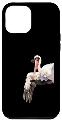 Oiseau cigogne avec lunettes de soleil regardant sur le côté animaux drôles Coque pour iPhone 12 Pro Max
