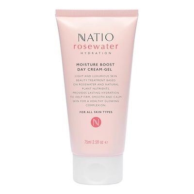 Natio Australia Rosewater Hydration Moisture Boost Day Cream-Gel, 75 ml - Face Cream with Shea Butter - Face Moisturiser for All Skin Types
