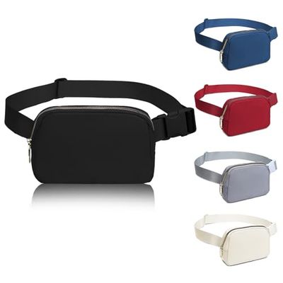 Miss LuLu Sac Banane Unisexe avec Ceinture Réglable - Idéal pour la Vie Quotidienne, l'Entraînement, la Course, la Randonnée - Belt Bag et Fanny Pack pour Ville et Sorties Nature (Noir)