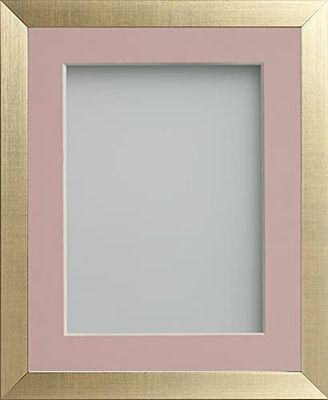 Frame Company Simpson Range Gold 10x8 inch Frame With Pink Mount for 7x5 inch *Choice of Sizes* Fitted with Real Glass