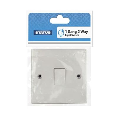 STATUS Single Light Switch | 1 Gang 1 Way White Light Switch | Wall Light Switch | S1G2WLS5