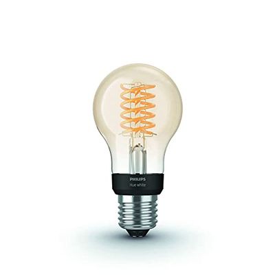 Philips Hue White Filament, Lampadina a filamento connessa, Luce Bianca Calda, dimmerabile, attacco E27, 9W