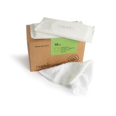 NAPKIN COTTON - Salvietta Rinfrescante in puro Cotone a base di Aloe Vera Bio, Fragranza Bergamotto, Dermatologicamente testata, Riutilizzabile e Biodegradabile - Confezione 10 pz