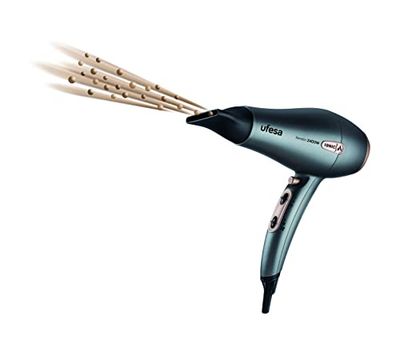 Ufesa Sèche-cheveux ionique professionnel SC8470, 2400 W, kératine, moteur AC, comprend un concentrateur et un diffuseur, 2 vitesses et 3 températures