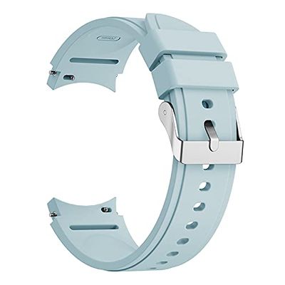 System-S Armband flexibelt av silikon 20 mm för Samsung Galaxy Watch 4 Smartwatch ljusblå, Ljusblå, Eine Grösse, Klassisk