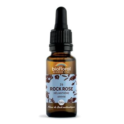 BIOFLORAL - 26 Rock Rose, Hélianthème BIO DEMETER - Sérénité - Fleur de Bach Authentique - Compte-gouttes 20 ML