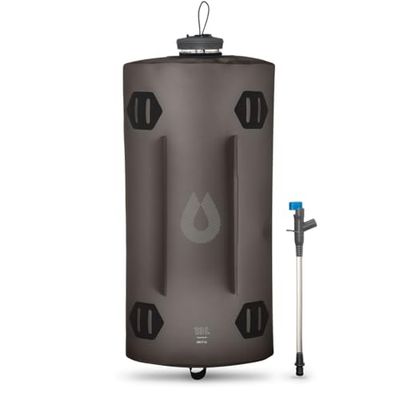Hydrapak Seeker – vikbar vattenbehållare (10 l) – BPA-fri och PVC-fri camping dryckesryggsäck – grå
