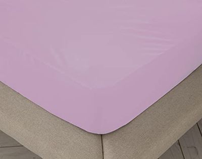 Fitted Sheet Pink 100% Cotton Bed 105 cm (105x190/200 cm)