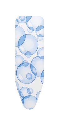 Brabantia - Capa tábua de passar B Perfectflow - para passar a vapor - camada grossa acolchoada, três camadas numa mesma capa, com fita de suporte, Bubbles - 124 x 38 cm