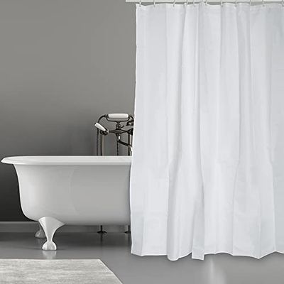 MSV Rideau de Douche en Polyester 240 x 200 cm Blanc