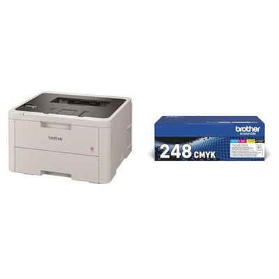 Brother HLL3240CDW Stampante LED a Colori, 26 ppm TN248VAL multipack 4 colori da 1.000 pag cad