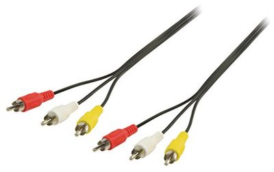 Valueline Cavo AV RCA 3x Maschio RCA, 1.00 m, Nero
