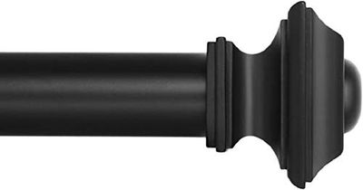 (70 cm – 120 cm) – Tenda per finestra trattamento, stile Ivilon quadrato, diametro 2,9 cm, da 28 a 120 cm, nero