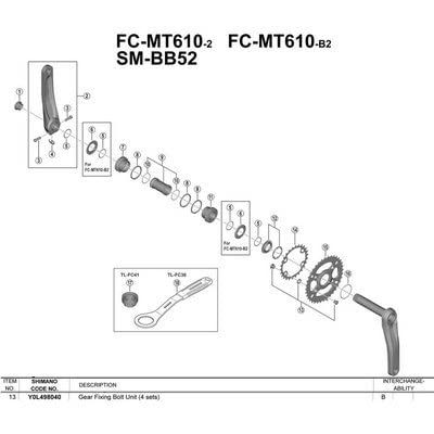 SHIMANO Tornillo Fijación Plato (4Uds) FC-M610, Adultos Unisex, Gris (Gris), Talla Única