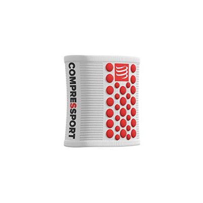 Compressport Sweatband voor heren, wit/rood, eenheidsmaat