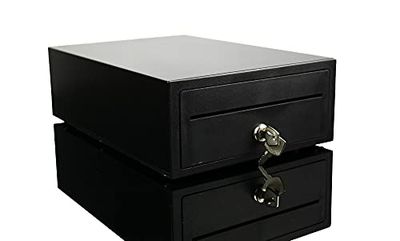 Cajonera de Dinero, Pequeño, Acero Grueso, Compartimento Extraíble para Monedas, Apertura con Llave, Almacenamiento de Efectivo, HDWR HD-KER20