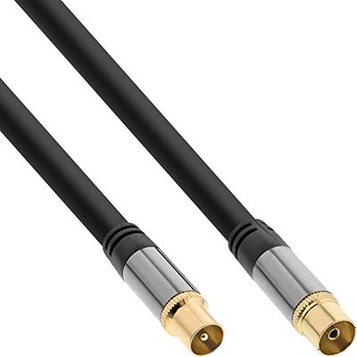 InLine 69205P premium antennkabel, 4 x skärmad, >110 dB, svart, 5 m