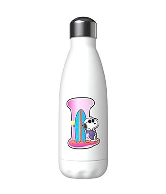 CYP Blanca Botella Personalizable Acero 550ml Snoopy, Unisex, Diseño Letra I