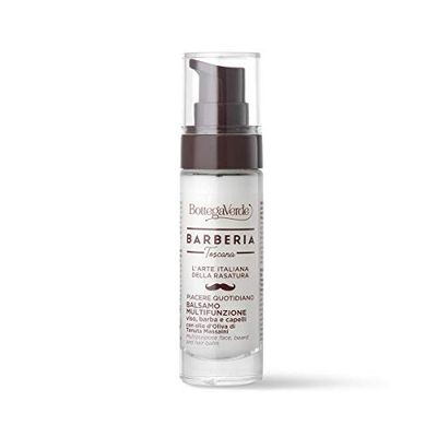 Bottega verde – Barberia Toscana, balsamo multifunzione, viso, barba e capelli, 30 ml, con olio d’oliva di tenuta Massaini
