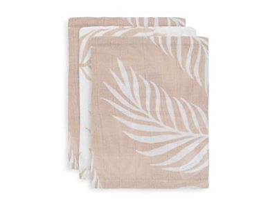 Jollein Gant de Toilette Hydrophile Nature 3-Pièces, 20 cm Longueur x 15 cm Largeur, Rose Pâle