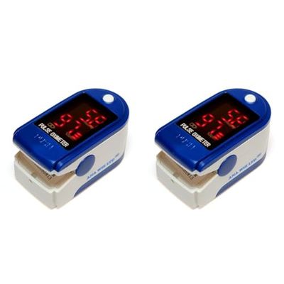 Anapulse ANP100 Finger Pulse Oximeter | LED Display | Heart Rate & Oxygen Level Readings | Batteries, Carrycase and Lanyard Included | CE Approved | NHS Supplied (Pack of 2)