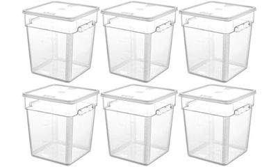 Stalwart DA-GSPP18plusGSPPL12 Polypropylene Food Storage Container with lid, 17.2 Litre, 290x300x320mm, Pack of 6