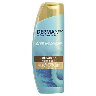 Head & Shoulders DERMAXPRO RÉPARE Shampoing Antipelliculaire Réparateur, Pour Cheveux Et Cuir Chevelu Secs À Très Secs – À l'Huile D'Avocat, À l’Aloe Vera Et À La Vitamine E – 6x225 ml Réparateur