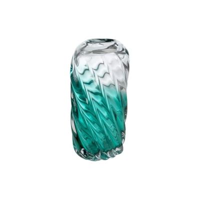 Romimex Florero Transparente Turquesa Vidrio 17 x 32 x 7 cm